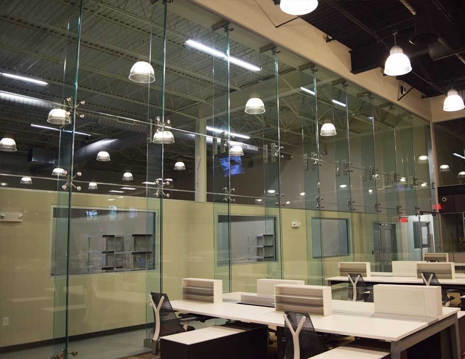 Create Separate Spaces With Interior Glazed Curtain Wall