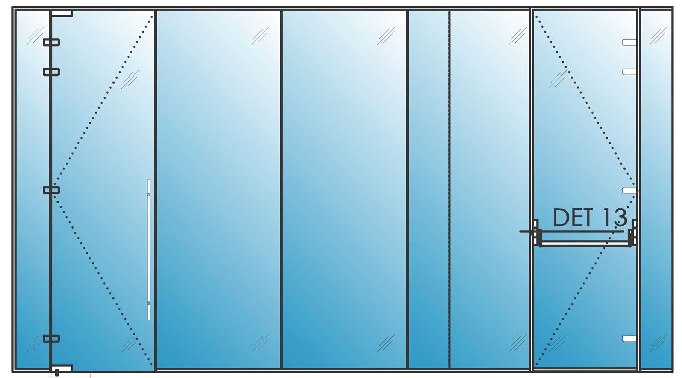 Glass Panic Door Elevation