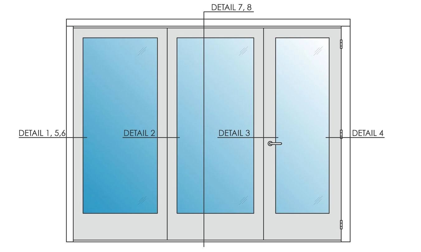 Movare Double Glazed Movable Glass Wall Elevation