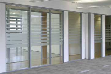 Glass wall for office interior 