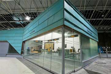 Glass walls in office