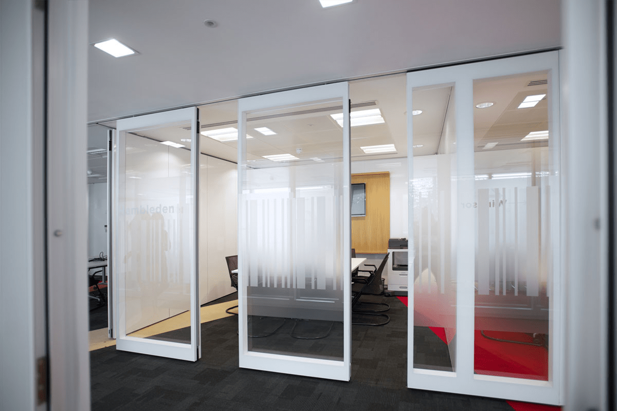 Privacy Needs With Accordion Glass Wall