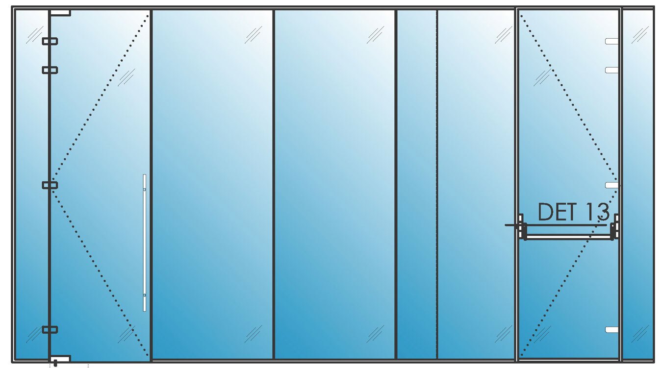 Glass Panic Door Elevation