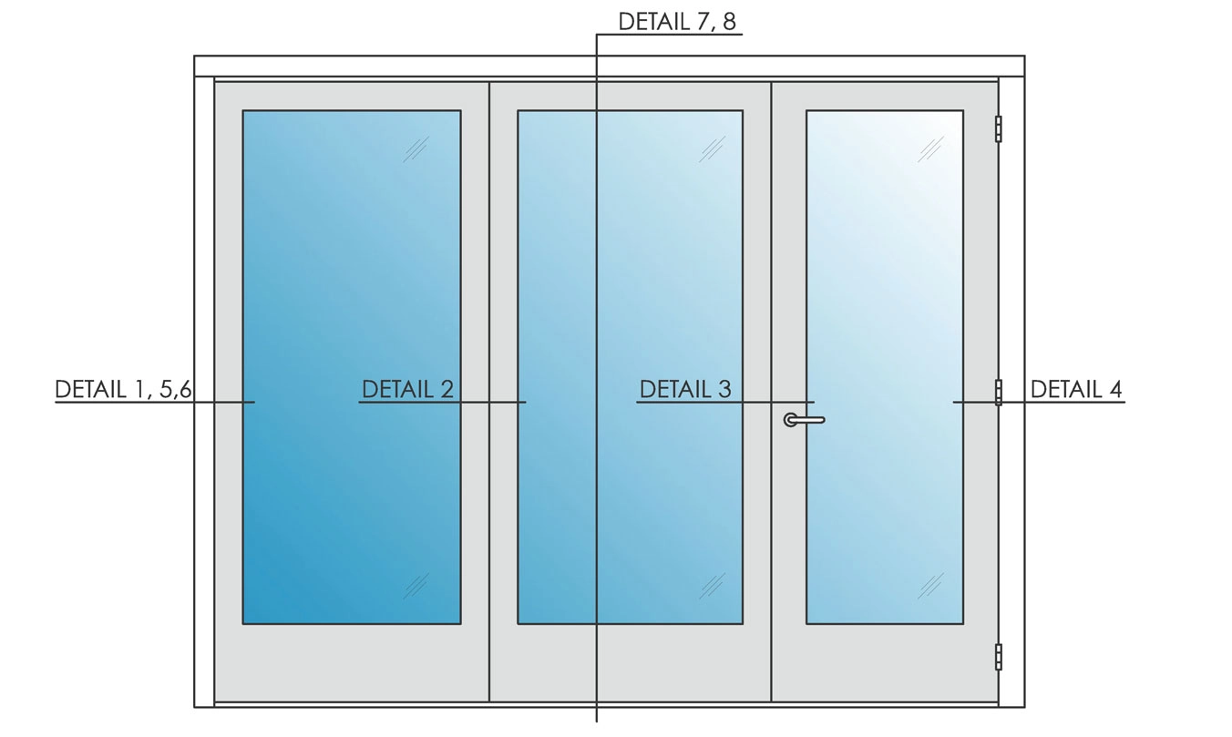 Movare Double Glazed Movable Glass Wall Elevation