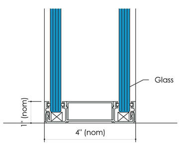 Frameless Glass Partition Double Glazed Track