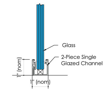 Frameless Glass Partition Single Glazed Track