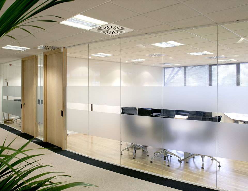 Single Glazed Frameless Glass Wall Partition 1