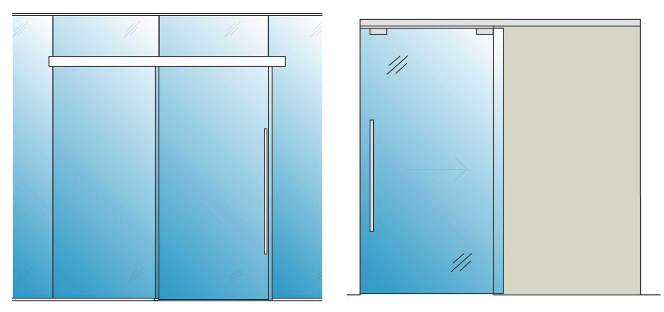 Cloud Assisted Close Sliding Glass Door Elevation