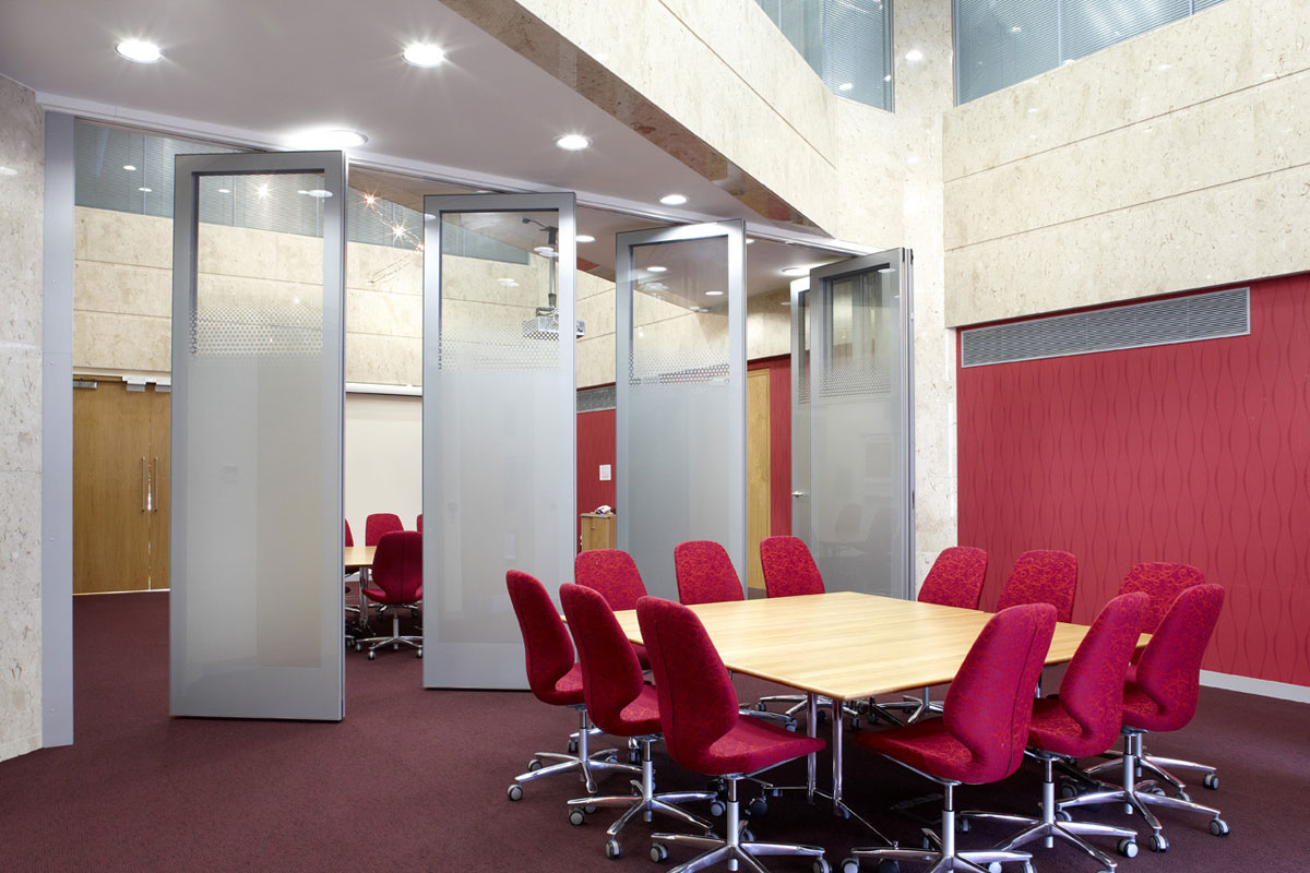 Foldable partition walls can be moved back to original configuration