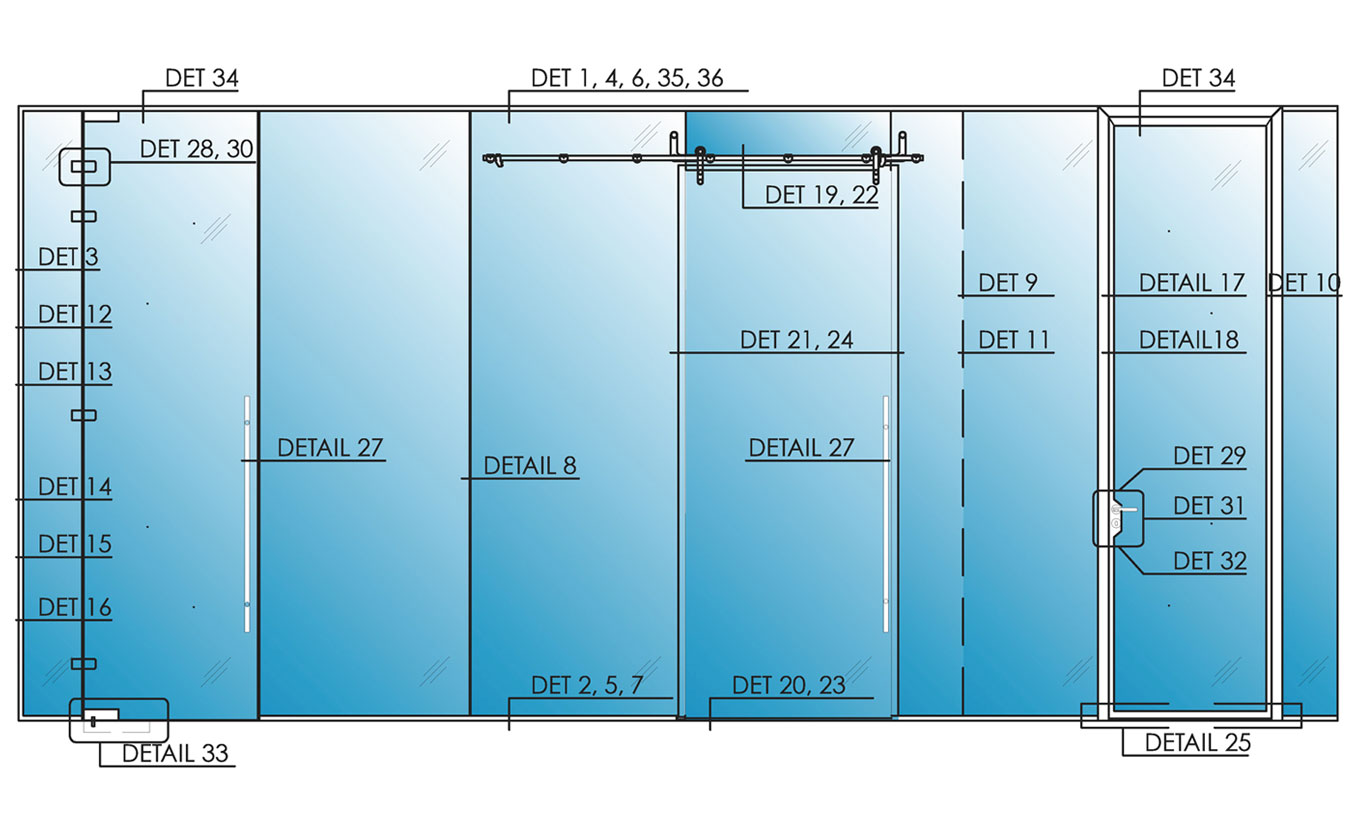 Solare Frameless Double Glazed Elevation