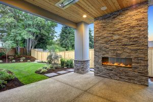 Outside Patio Boasts Gorgeous Store Fireplace