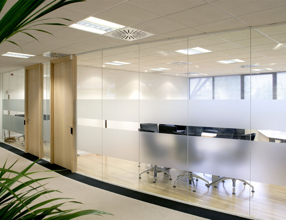 Doors with modern office partitions