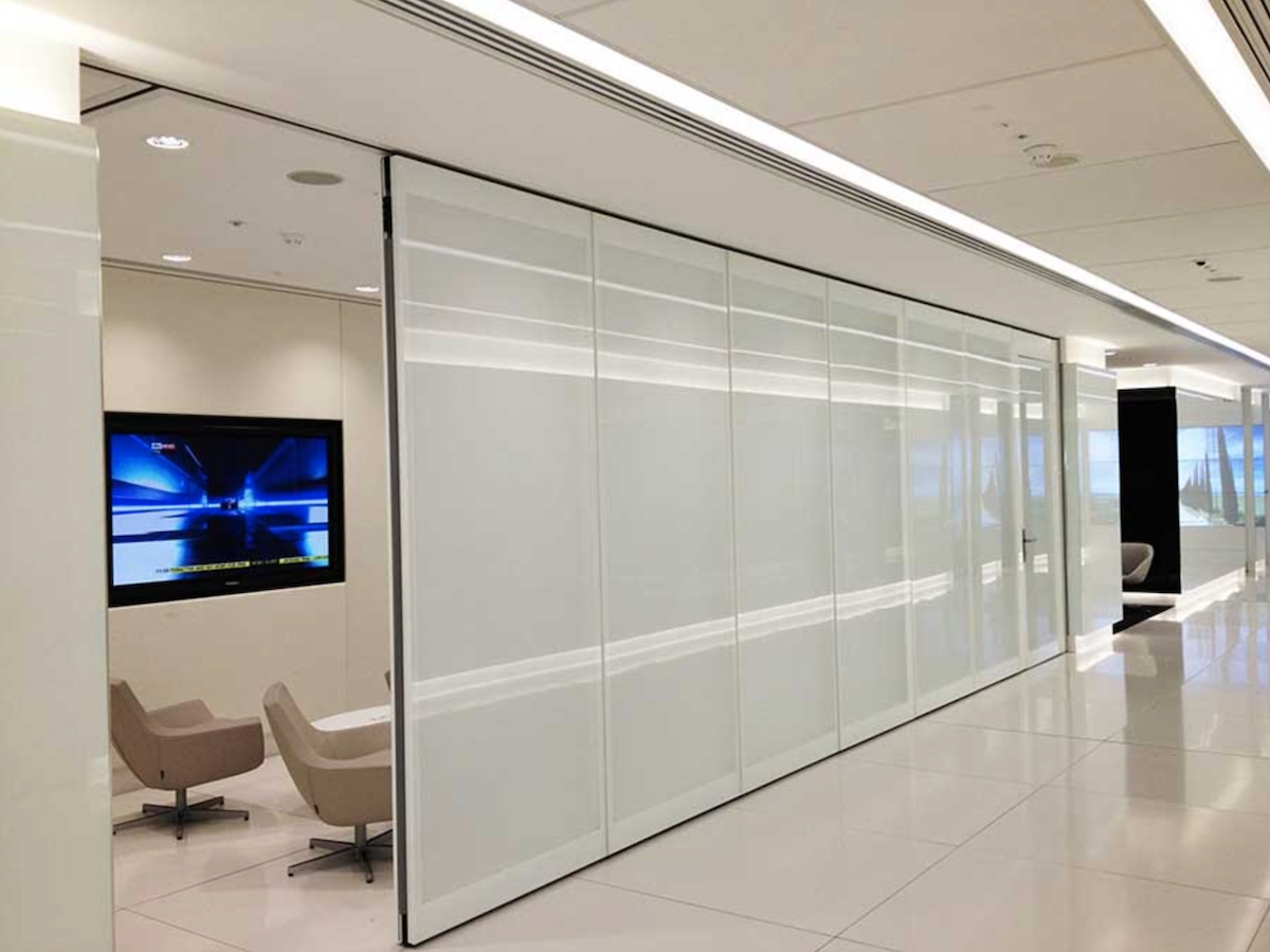Full Height Glazed Partition System Provide Privacy With Frosting